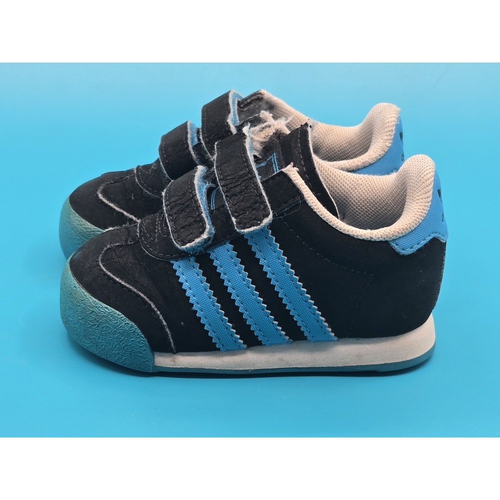 Adidas Black / Blue PYV 702001 Kids Size 4K Shoes Athletic Boys - Picture 2 of 11